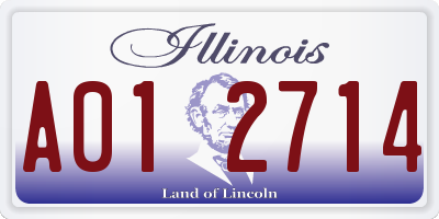 IL license plate A012714
