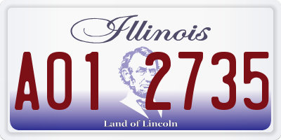 IL license plate A012735