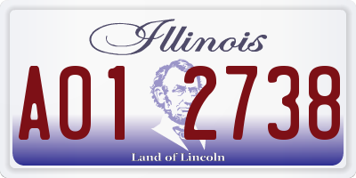 IL license plate A012738