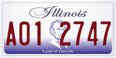 IL license plate A012747