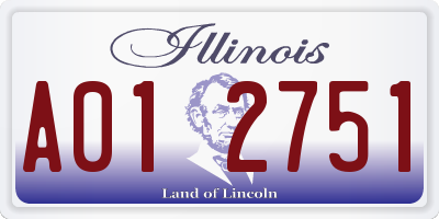 IL license plate A012751