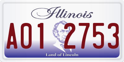 IL license plate A012753