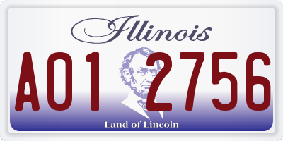 IL license plate A012756