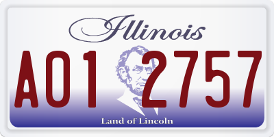 IL license plate A012757