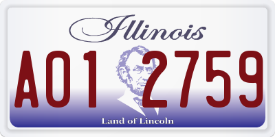IL license plate A012759