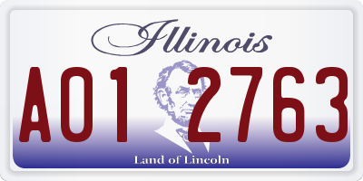 IL license plate A012763