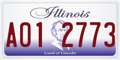 IL license plate A012773