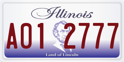 IL license plate A012777