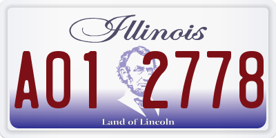IL license plate A012778