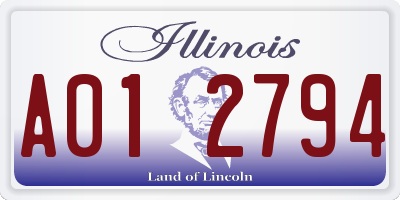 IL license plate A012794