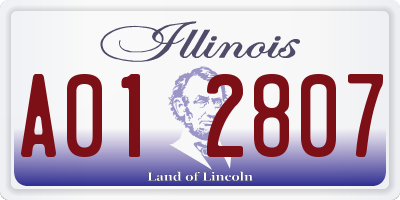 IL license plate A012807