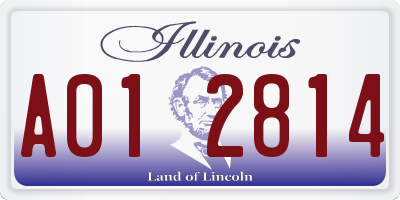 IL license plate A012814