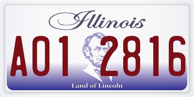 IL license plate A012816