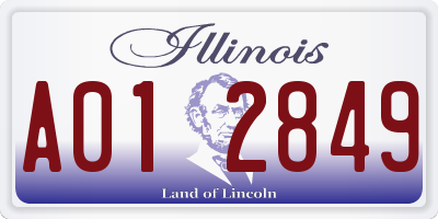 IL license plate A012849