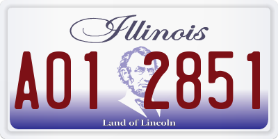IL license plate A012851