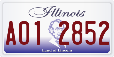 IL license plate A012852