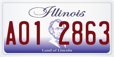 IL license plate A012863