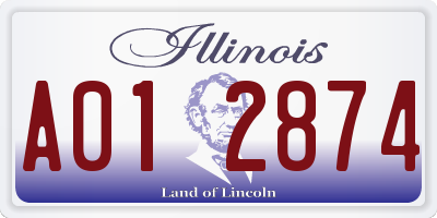 IL license plate A012874