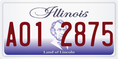 IL license plate A012875