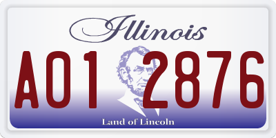 IL license plate A012876