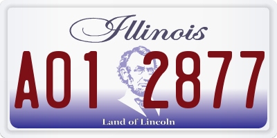 IL license plate A012877