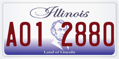 IL license plate A012880