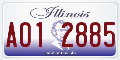 IL license plate A012885
