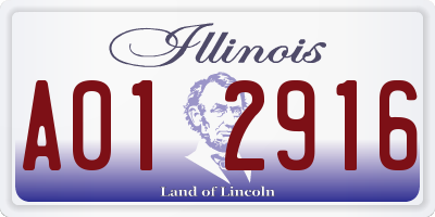 IL license plate A012916