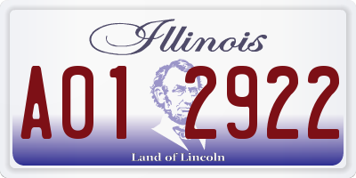 IL license plate A012922