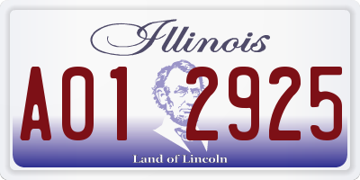 IL license plate A012925