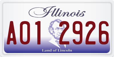 IL license plate A012926