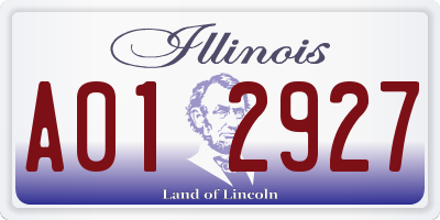 IL license plate A012927