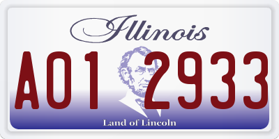 IL license plate A012933