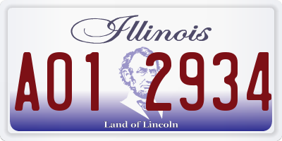IL license plate A012934