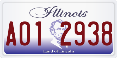 IL license plate A012938
