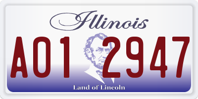 IL license plate A012947