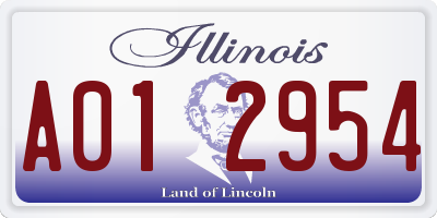 IL license plate A012954