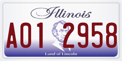 IL license plate A012958