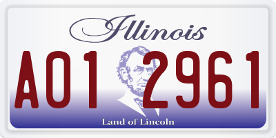 IL license plate A012961