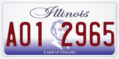 IL license plate A012965