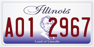 IL license plate A012967