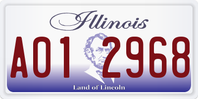 IL license plate A012968