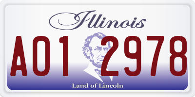 IL license plate A012978