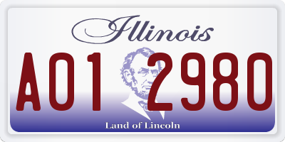 IL license plate A012980