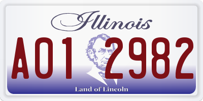 IL license plate A012982