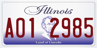 IL license plate A012985