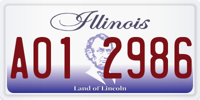 IL license plate A012986