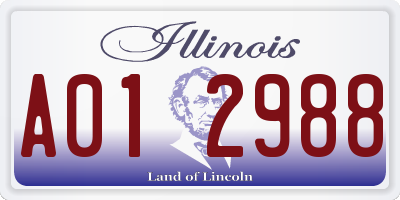 IL license plate A012988