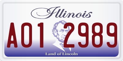 IL license plate A012989