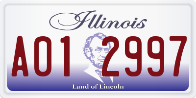 IL license plate A012997